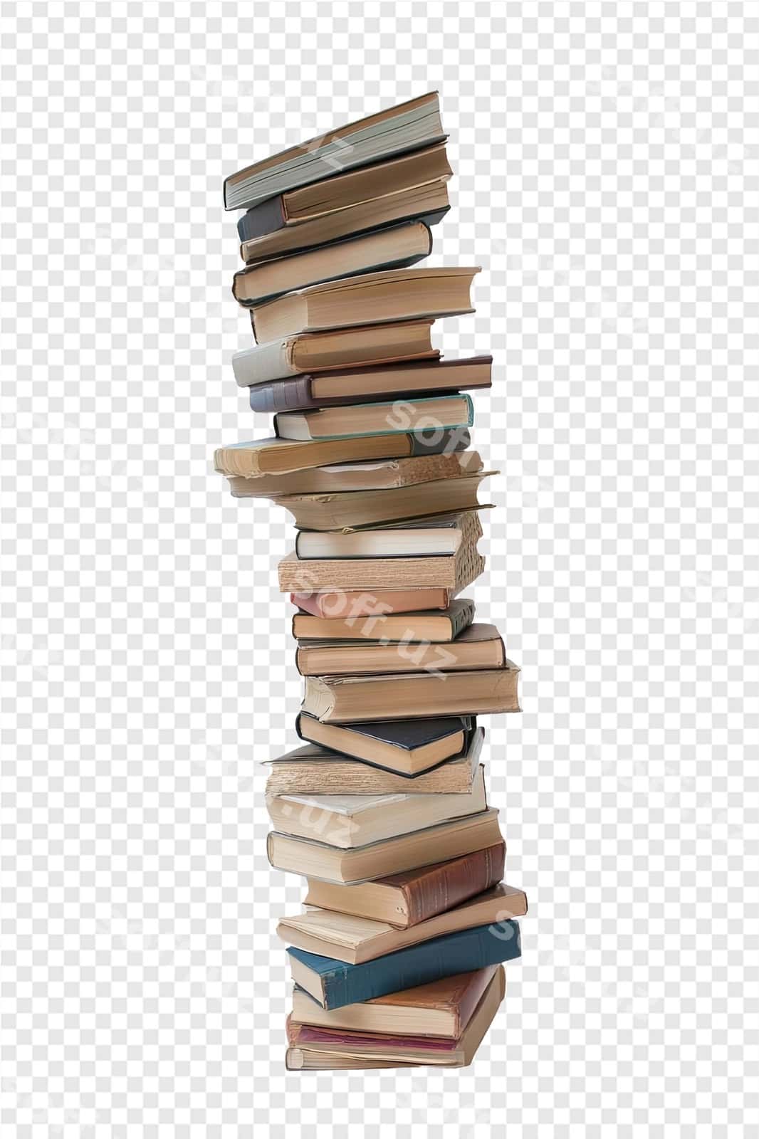 Kitoblarni oq fon bilan joylash | Stack books with white background 1
