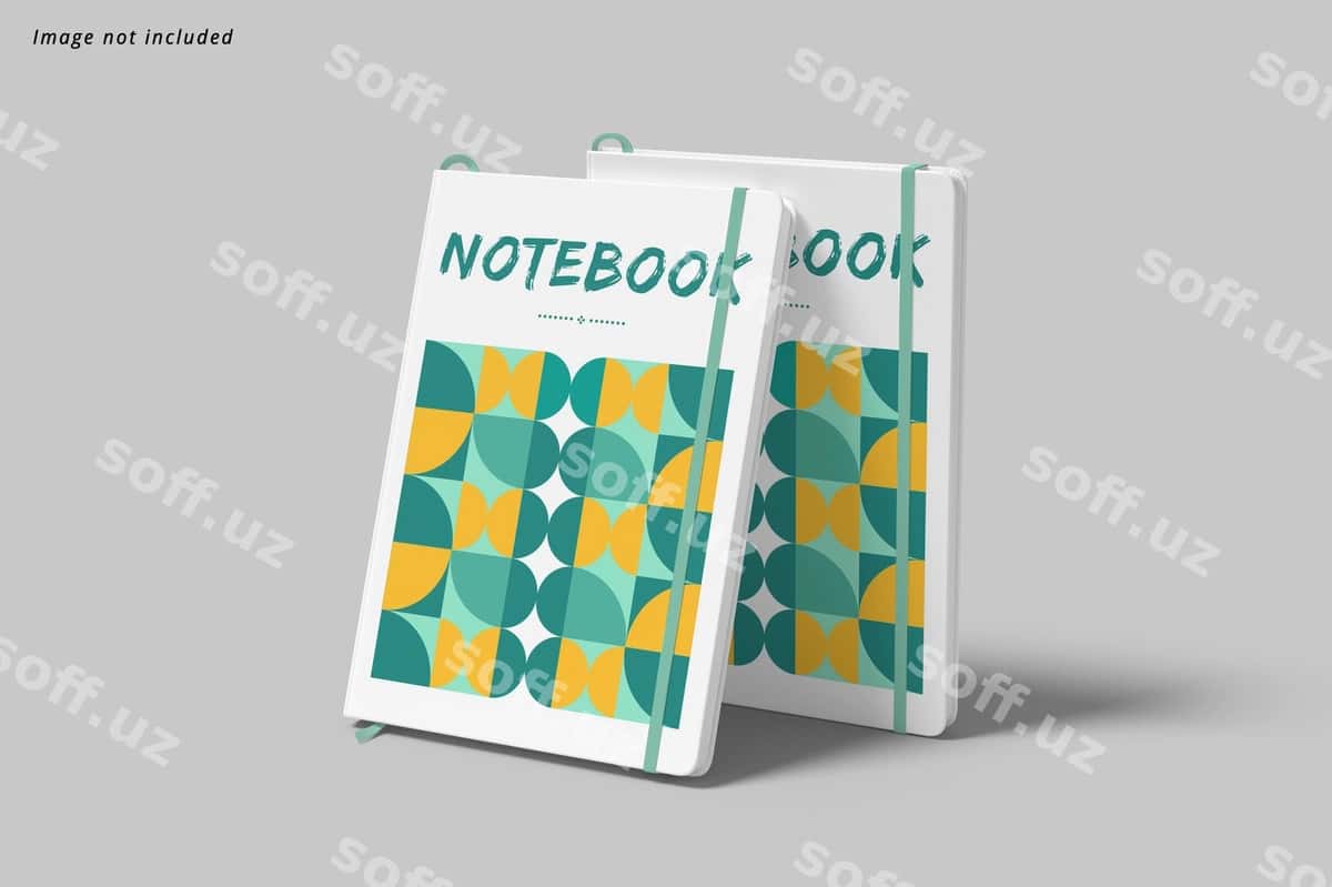 Tik turgan holda ikkita daftar maketi | Standing view two notebook mockups 1