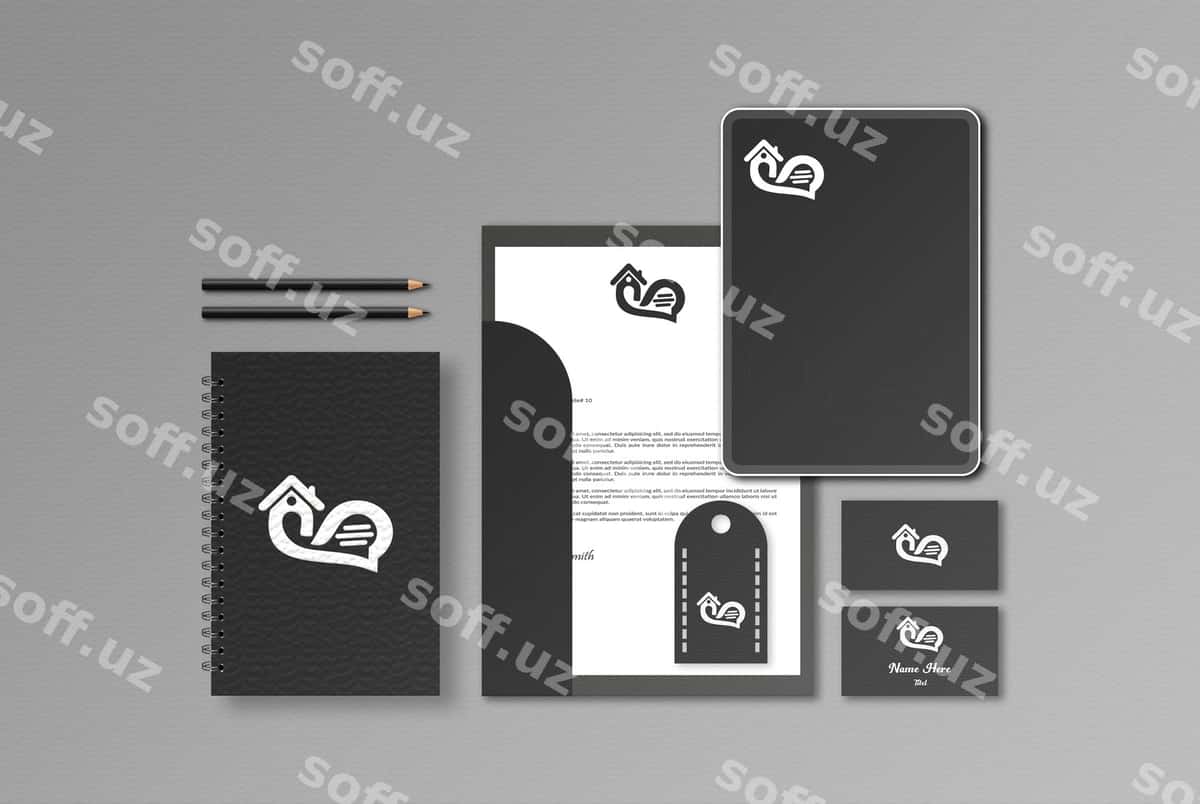 Qozonlik komplekti premium psd mockup | Stationery set premium psd mockup 1