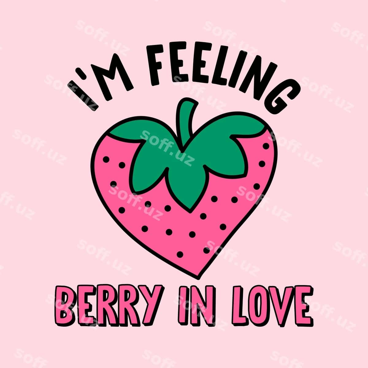 Qurdiu meva barbariska sevgi gulbishik vektor | Strawberry fruit berry love funny vector 1
