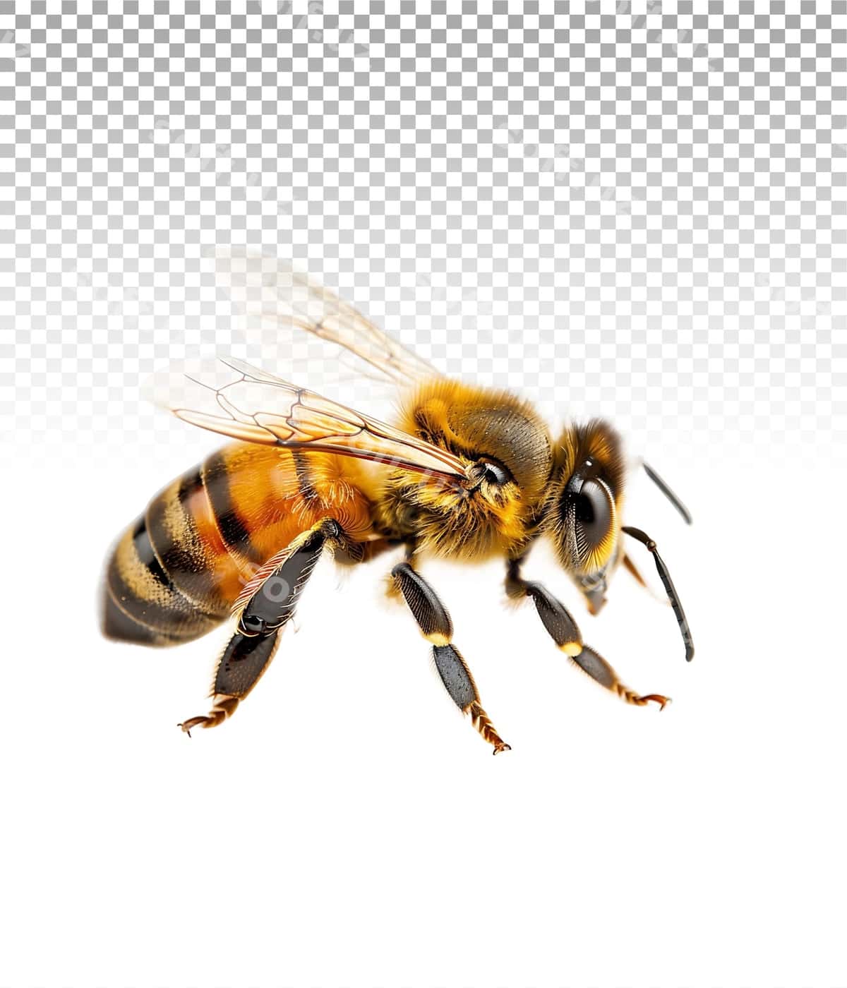 Ajob asal ajralgan shaffof uçuvchi | Stunning bee isolated transparent flying 1