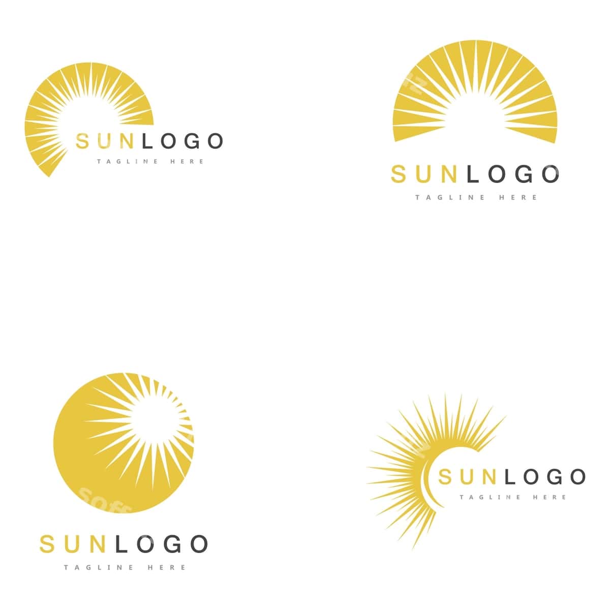Yoz quyosh logotip shabloni vektor | Summer sun logo template vector 1