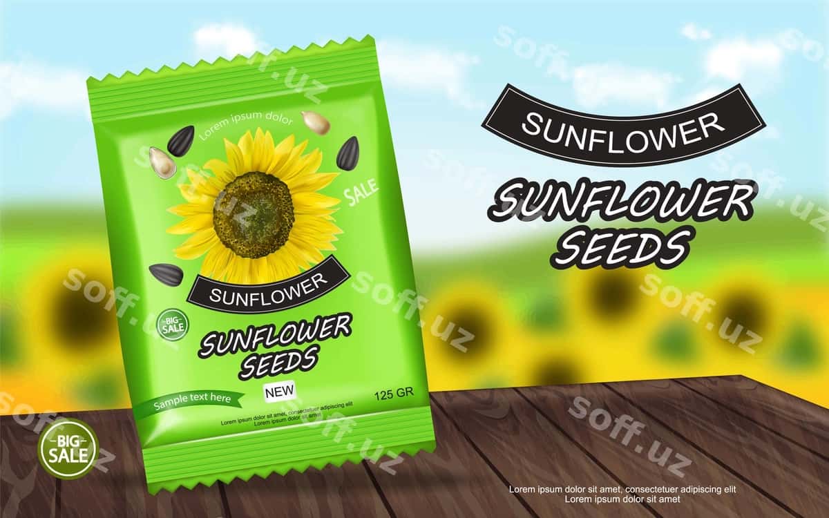 Qovoq urug‘i paketi baneri | Sunflower seeds package banner 1