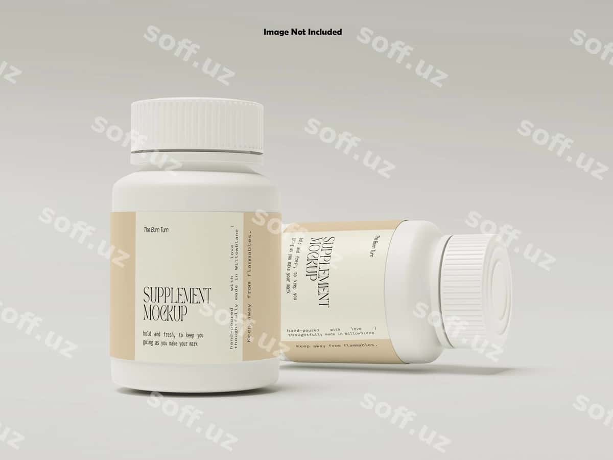 Mockup suplément flasisi | Supplement bottle mockup 1