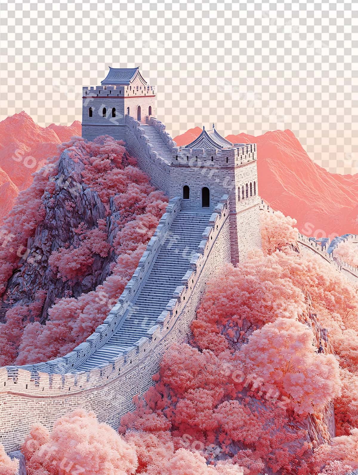 Surreal 3D manzara Katta Devor | Surreal 3d landscape great wall 1