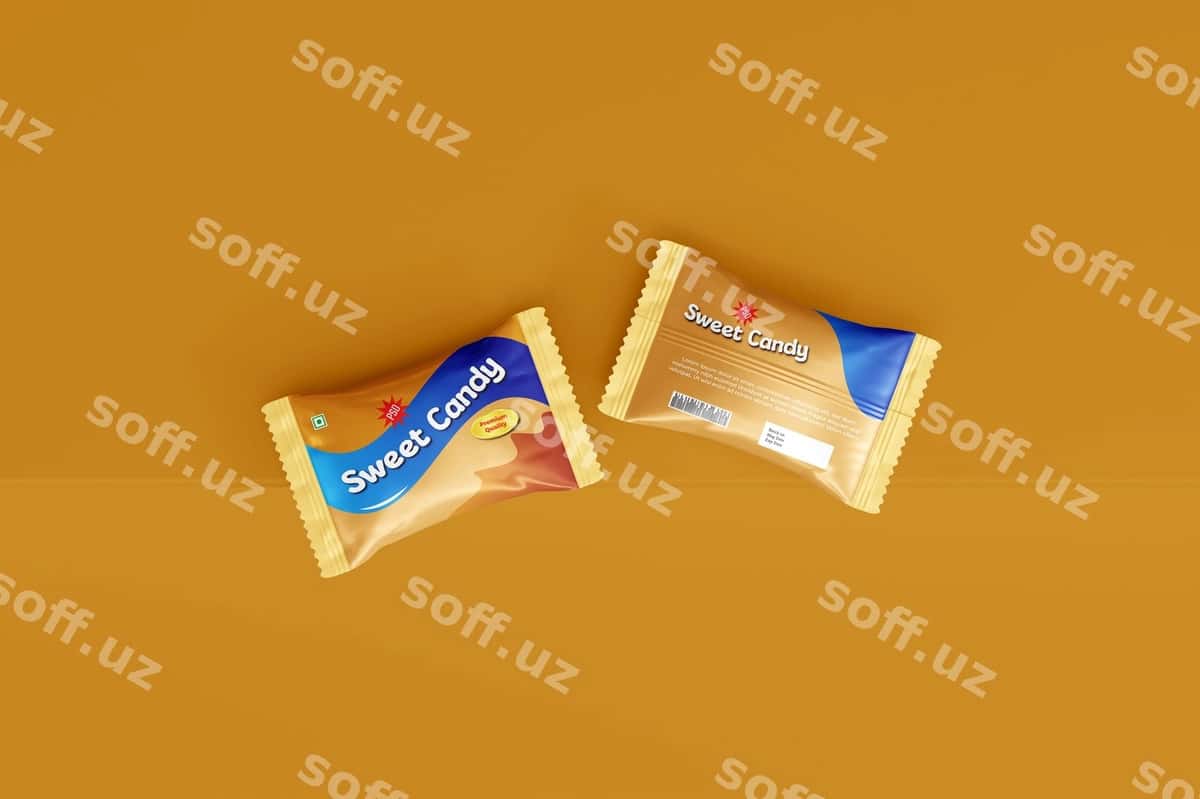 Shirin shokolad konfet mockup psd | Sweet chocolate candy mockup psd 1