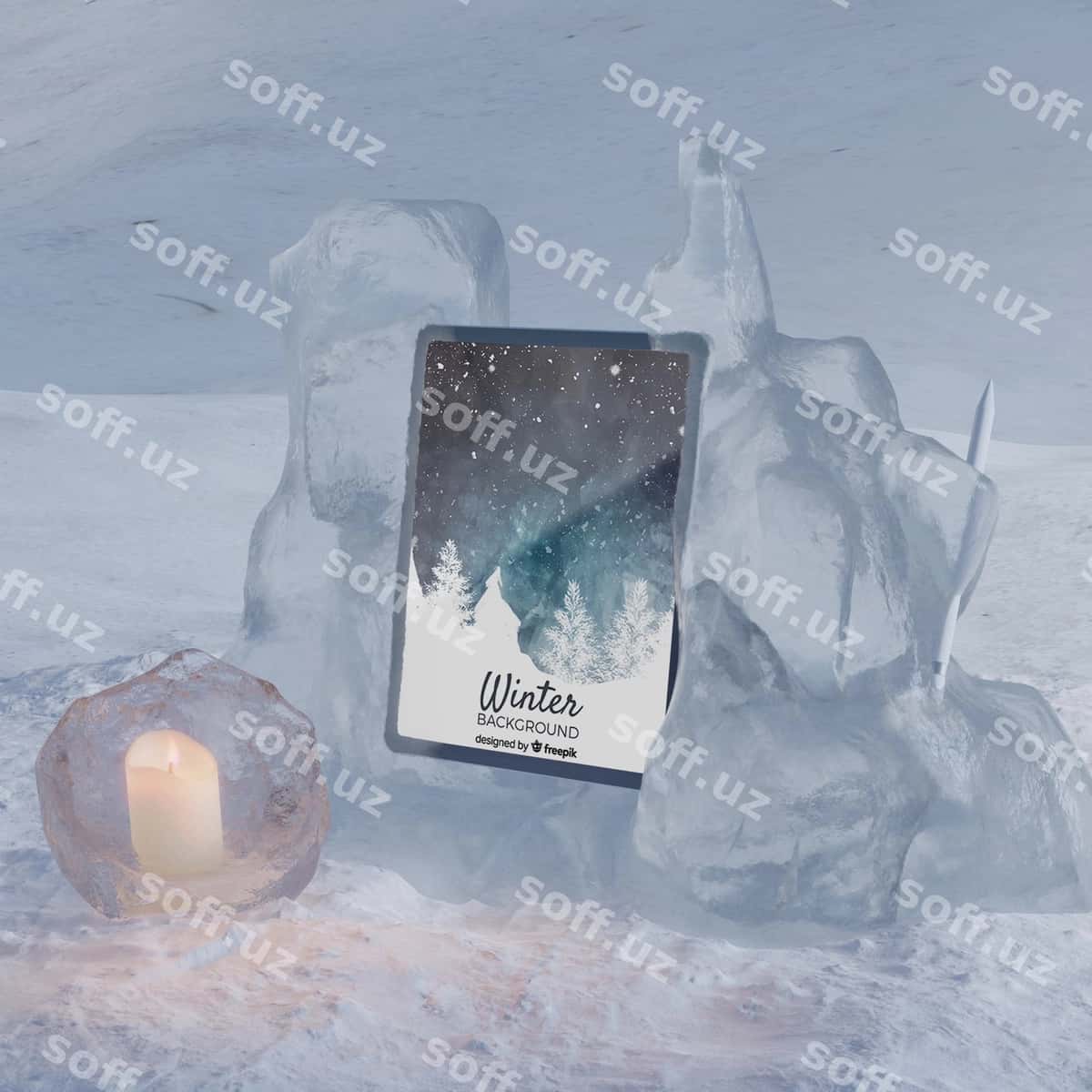 Planshet qish muzlangan sahna | Tablet winter frozen scene 1