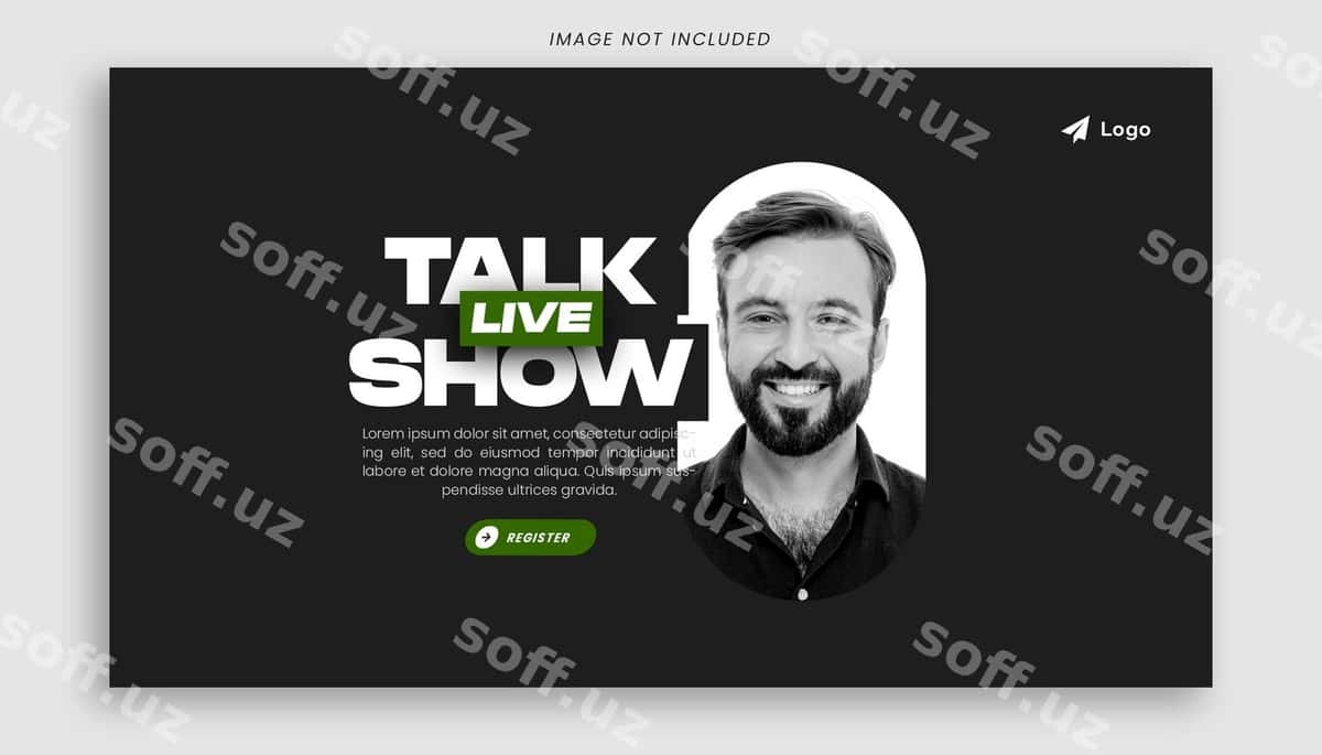 Talk show veb baner dizayni psd shablon | Talk show web banner design psd template 1