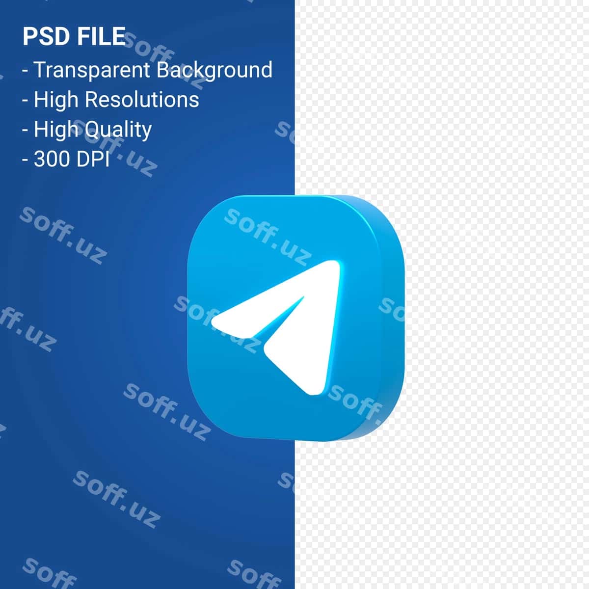 Telegram logotipi uch oʻlchovli ikonka renderingi ajraltirilgan | Telegram logo 3d icon rendering isolated 1
