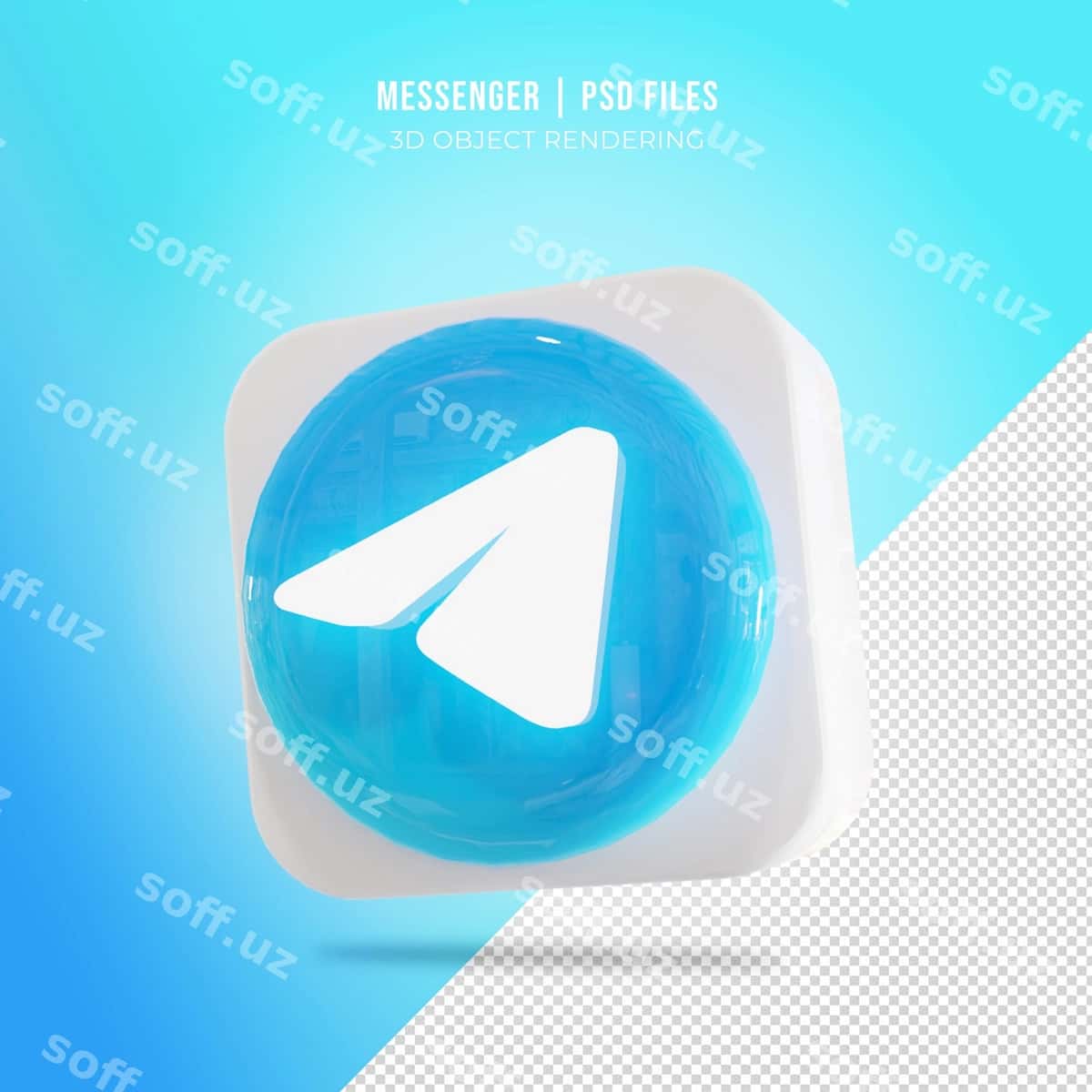 Telegram ijtimoiy media logotipi 3D render | Telegram social media logo 3d render 1