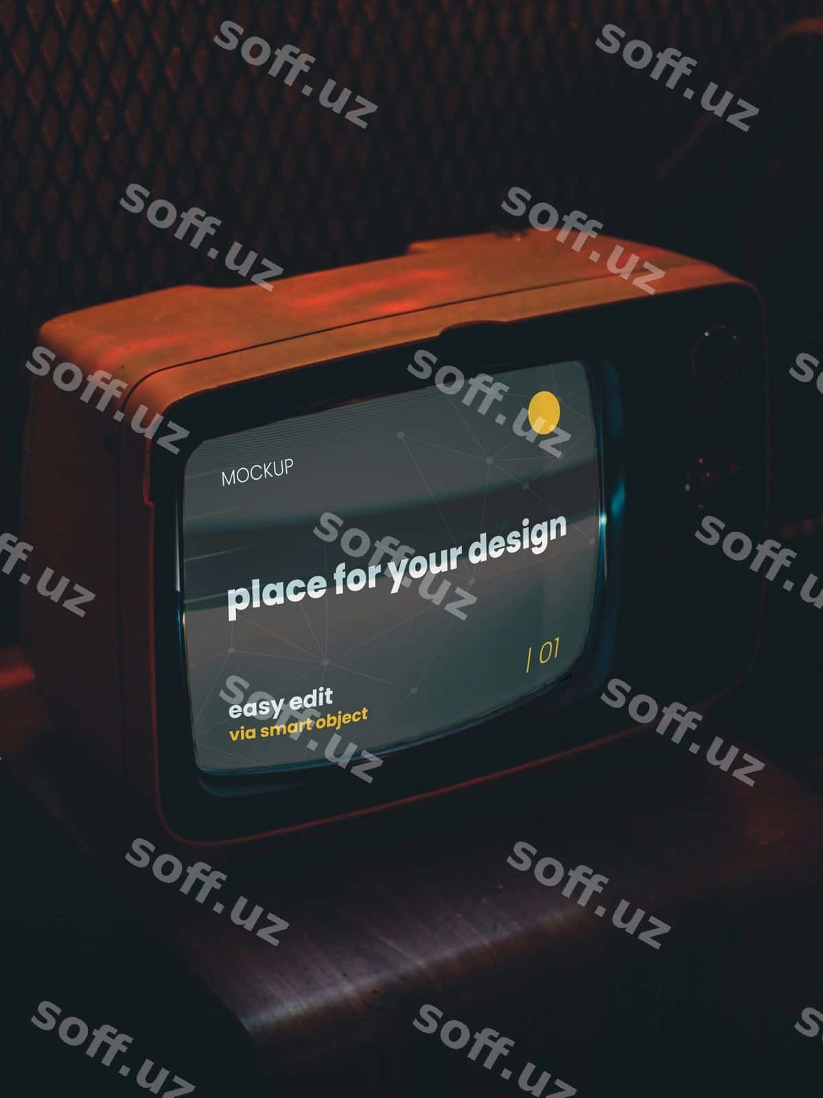 Televizor ekrani namunasi glitsh bilan | Television screen mockup with glitch 1