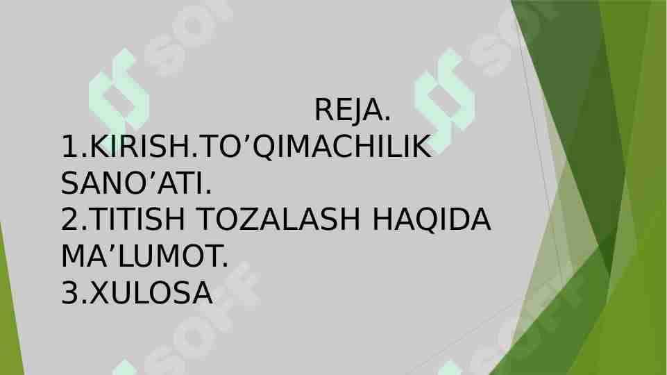 TO’QIMACHILIK SANO’ATI