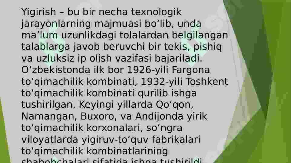 TO’QIMACHILIK SANO’ATI 8