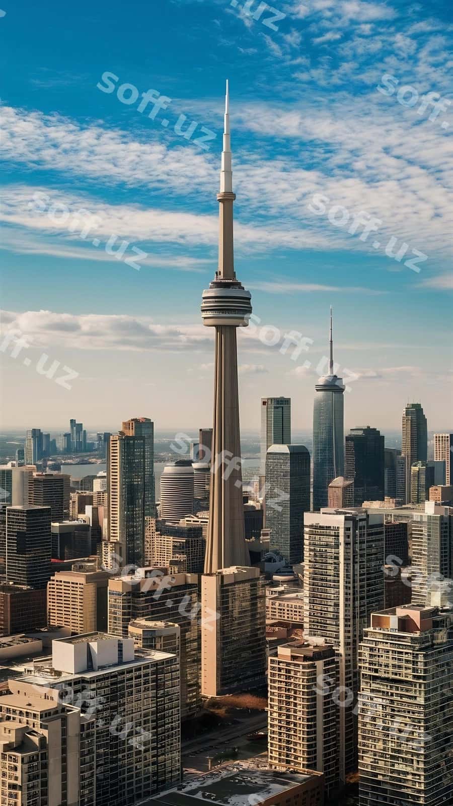 Kanada, Toronto shahar shtrihi havadan koʻrinish | Toronto skyline aerial view canada 1