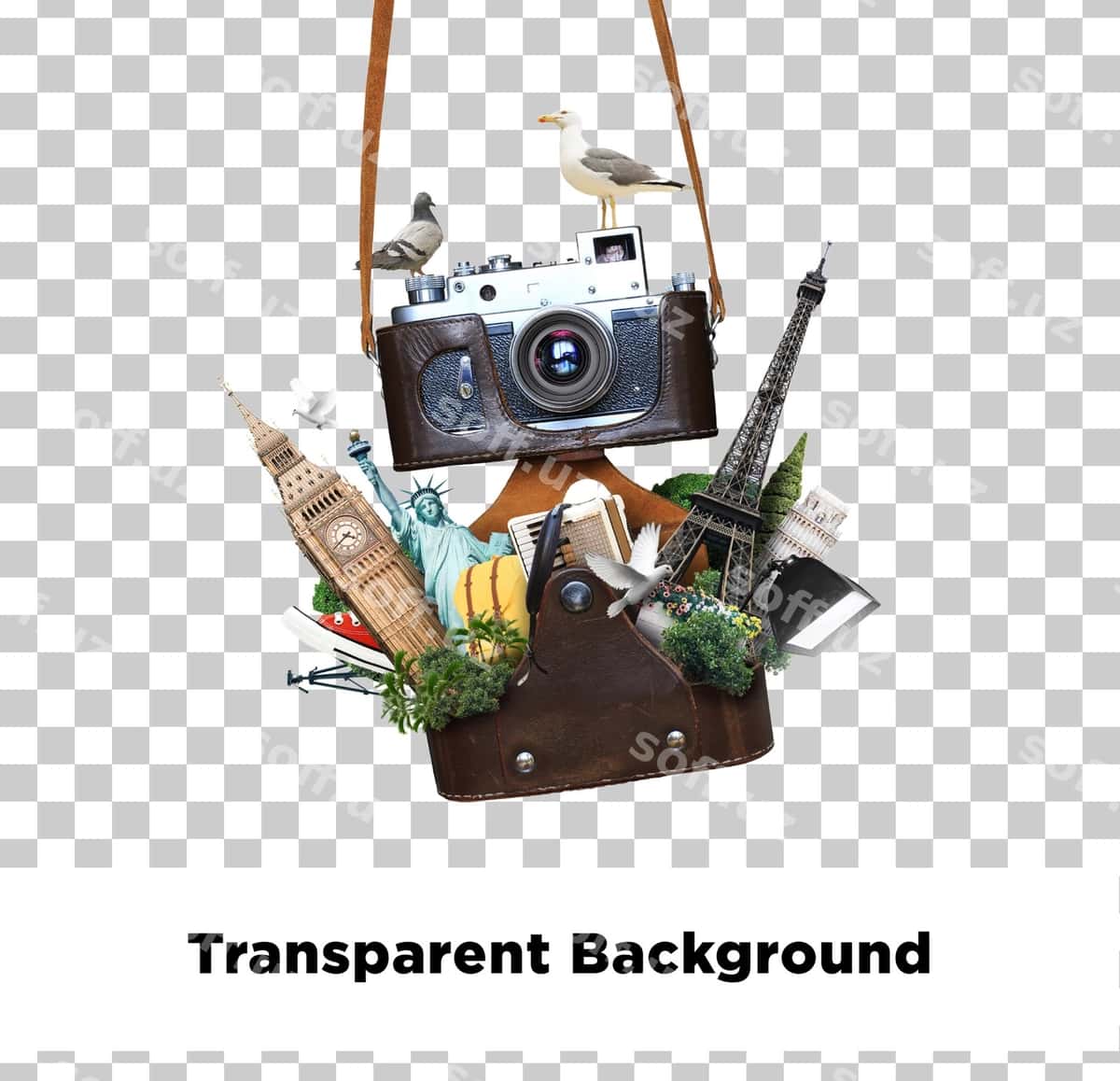 Turizm ajralgan shaffof orqa fon | Tourism isolated transparent background 1