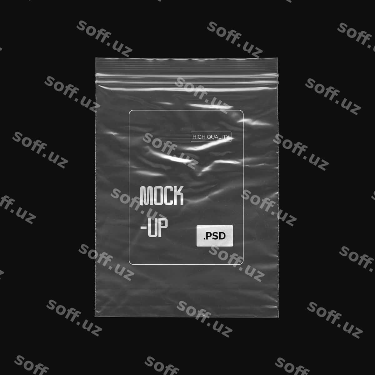Shaffof plastik po'cha mockup | Transparent plastic bag mockup 1