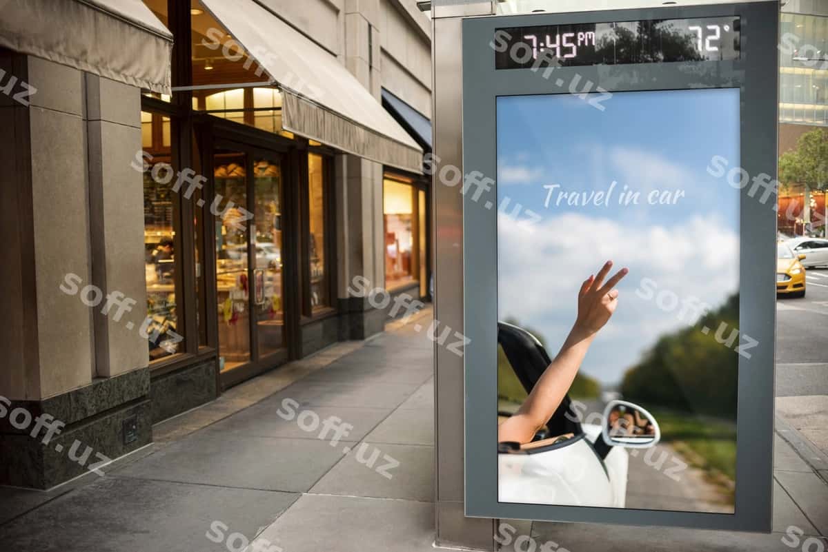 Sayohat uchun billboard namunasi | Travel billboard with mock up 1