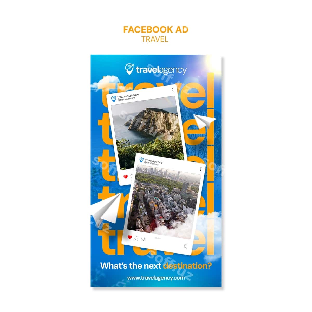 Sayohat shabloni dizayni | Travel template design 1