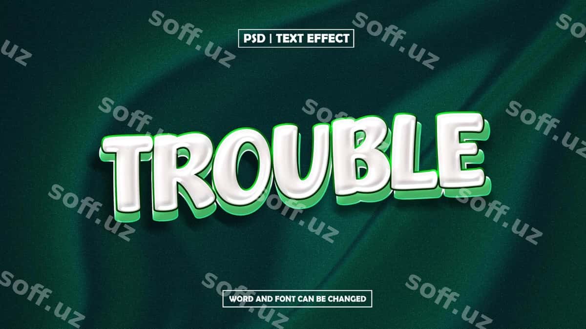 Muammo tahrirlanadigan matn efekti | Trouble editable text effect 1