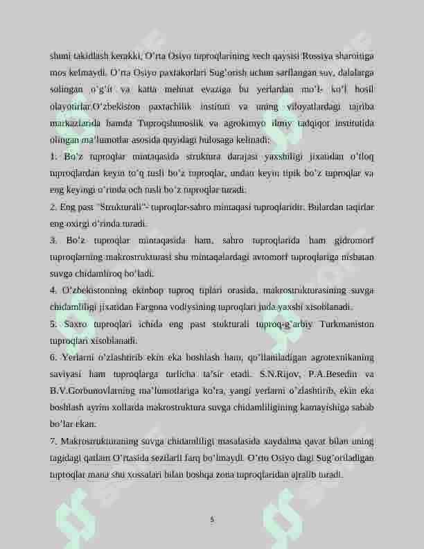 Tuproq strukturasi turlarini o‘rganish 5