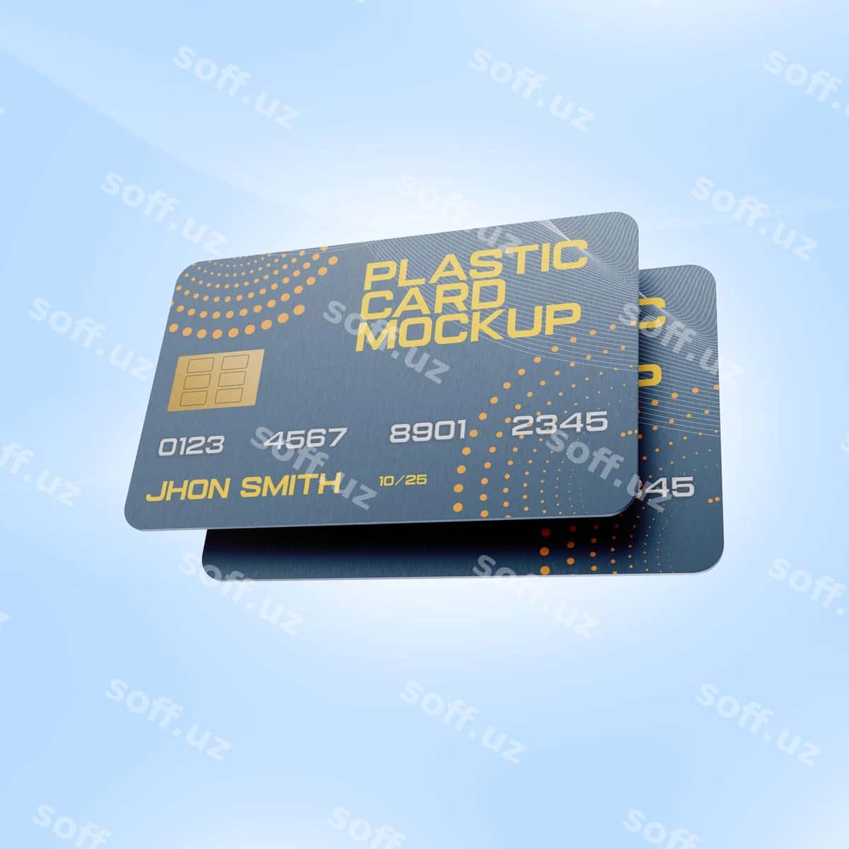 Ikki teksturali biznes kartochkalar namunasi | Two textured business cards mockup 1