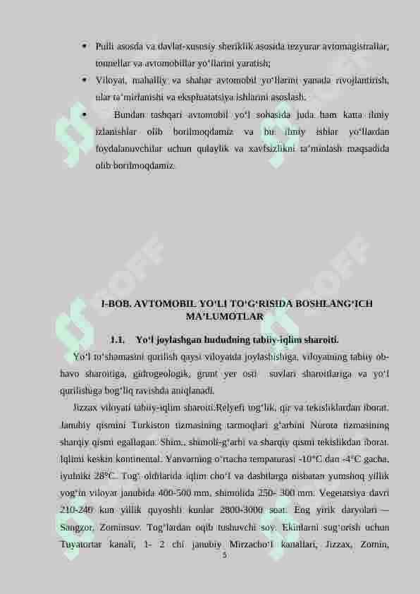 Avtomobil yoʻllarini qurish 5