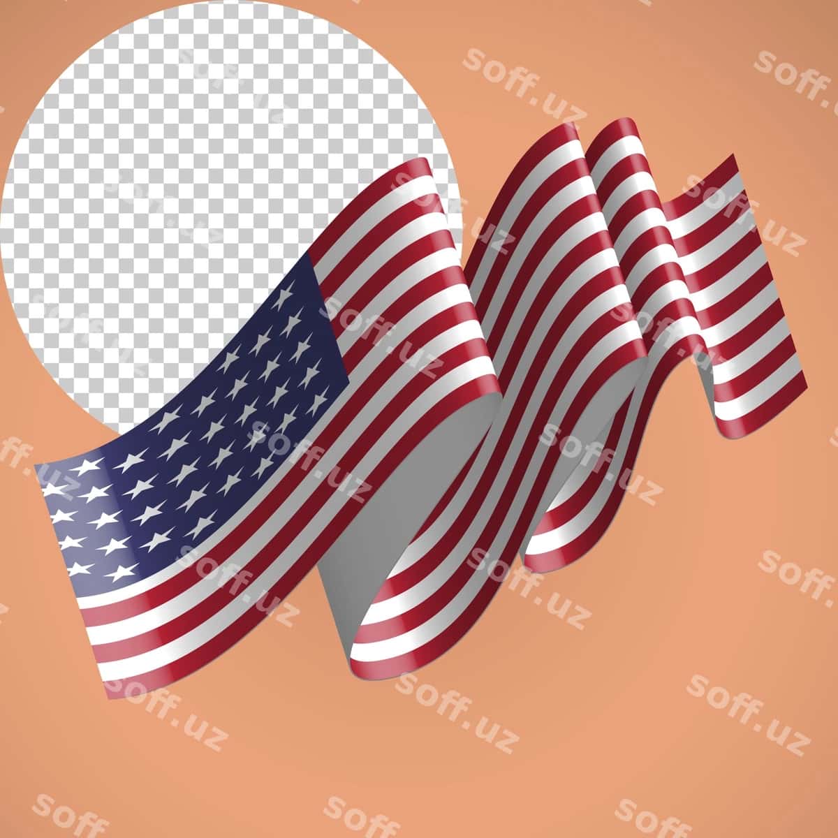 Amerika Qo'shma Shtatlari bayrog'i to'lqinli uslubda suzib yuradi | United states flag wavy style 3d floating 1