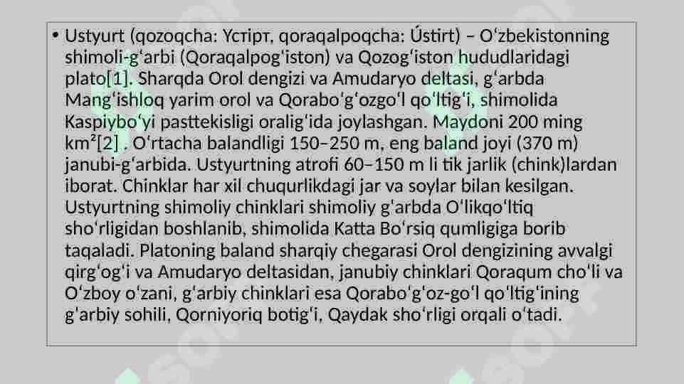 Ustyurt platosining o’simliklar olami 3