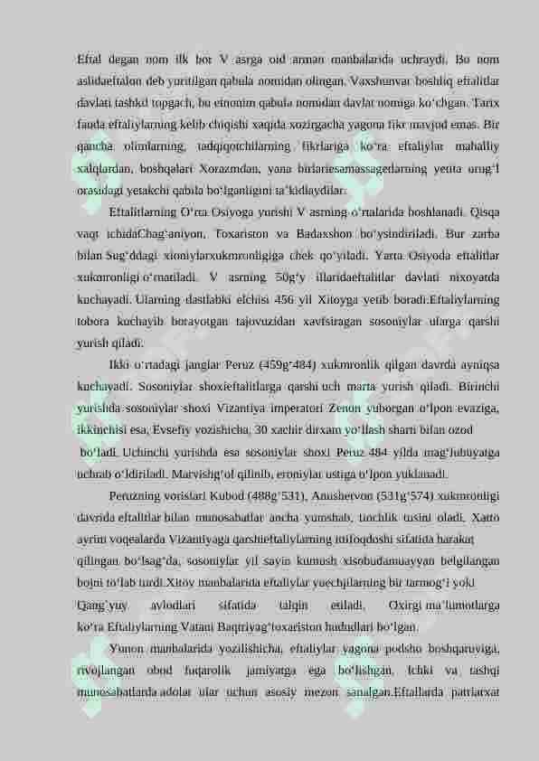 V asrdaning o'rtalarida Eftaliylarning Markaziy Osiyoga kirib kelishi 5