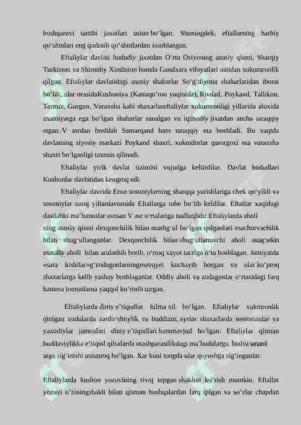 V asrdaning o'rtalarida Eftaliylarning Markaziy Osiyoga kirib kelishi 6