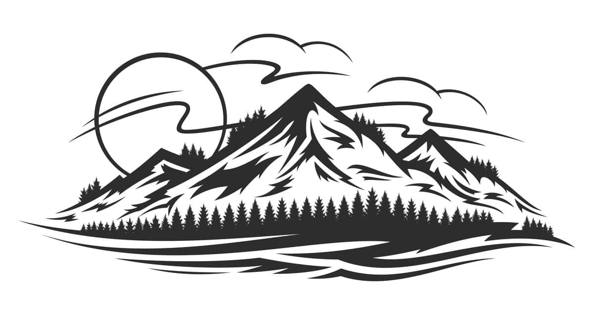 Vektor tog 'manzarasi | Vector mountain landscape 1