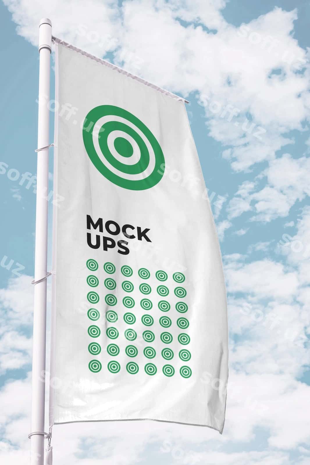 Vertikal bayrogʻi mockup | Vertical flag mockup 1