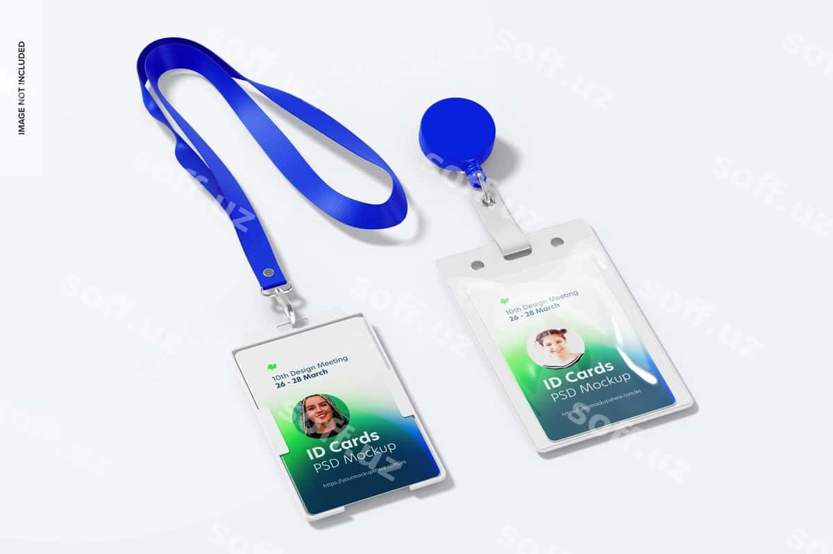 Vertikal ID kartalar namunasi | Vertical id cards mockup 1