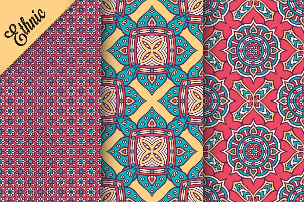 Geometrik elementlar bilan uzluksiz naqshni o'rnating | Set seamless pattern with geometric elements 1