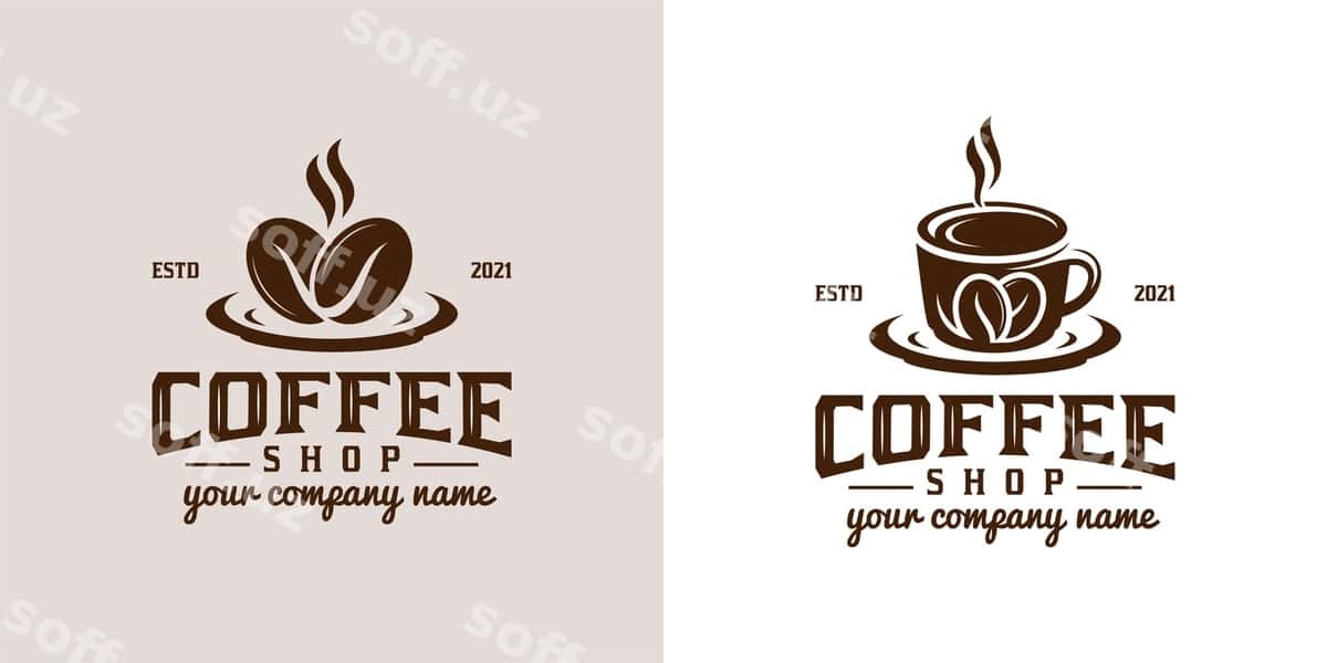 Vintage retro logotiplar klassik kofeeshop | Vintage retro logos classic coffee shop 1