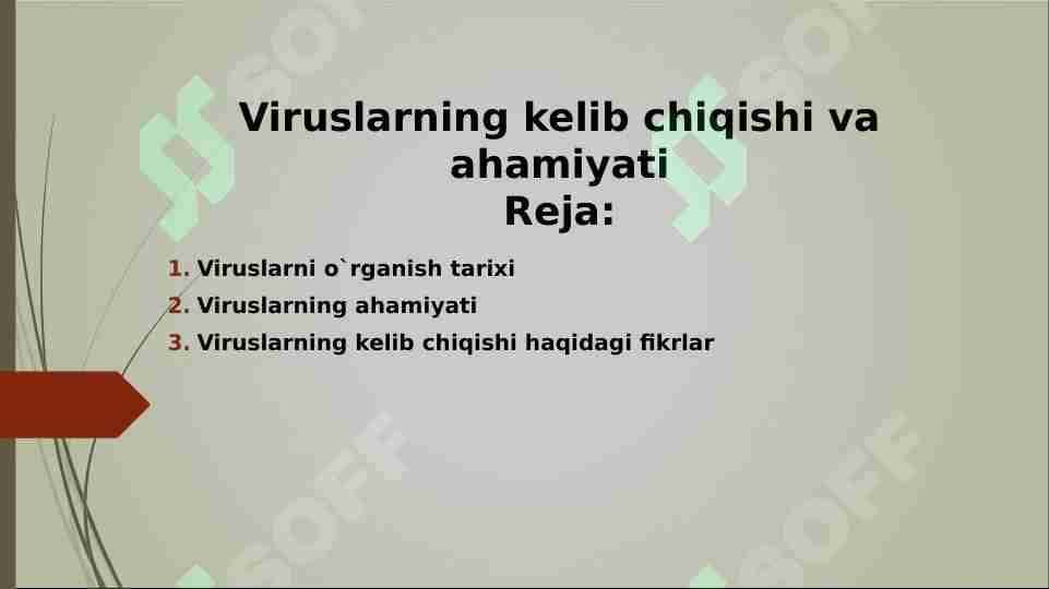 Viruslarning kelib chiqishi va ahamiyati
