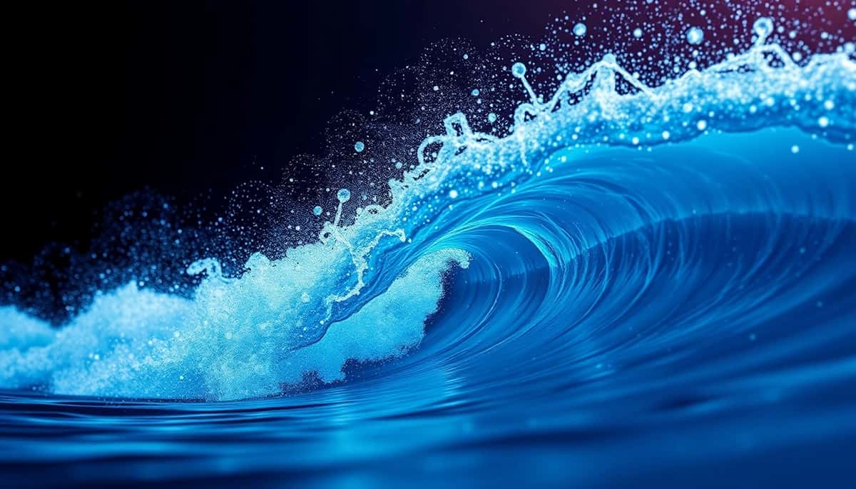 Ko'k pastki so'zlar bilan to'lqin | Wave with words blue bottom 1