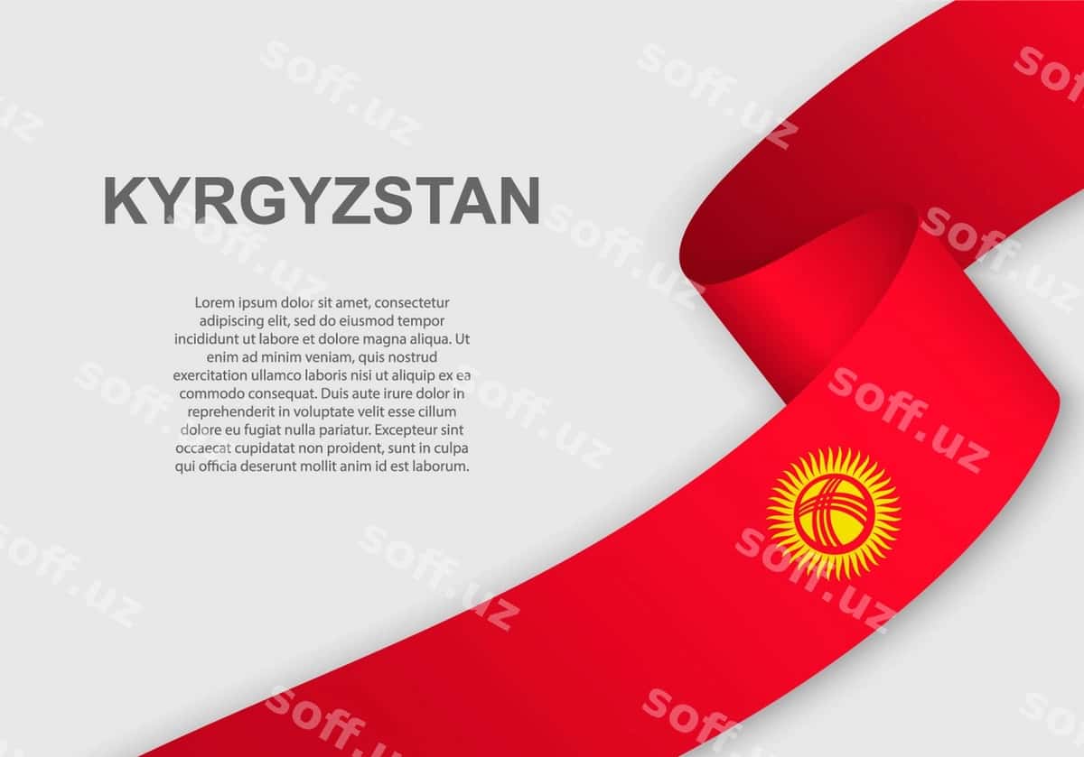 Qirg'iziston bayragi yelg'ayotgan | Waving flag kyrgyzstan 1