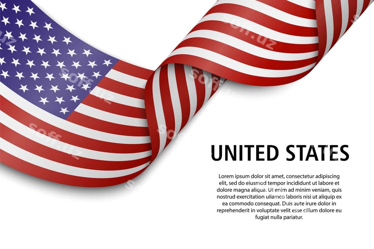 Bayroq bilan silkitayotgan lenta banneri | Waving ribbon banner with flag 1