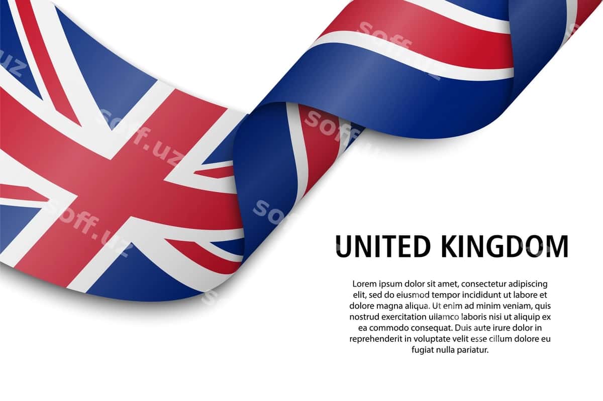 Harakatlanadigan lenta baneri bayrog' bilan | Waving ribbon banner with flag 1