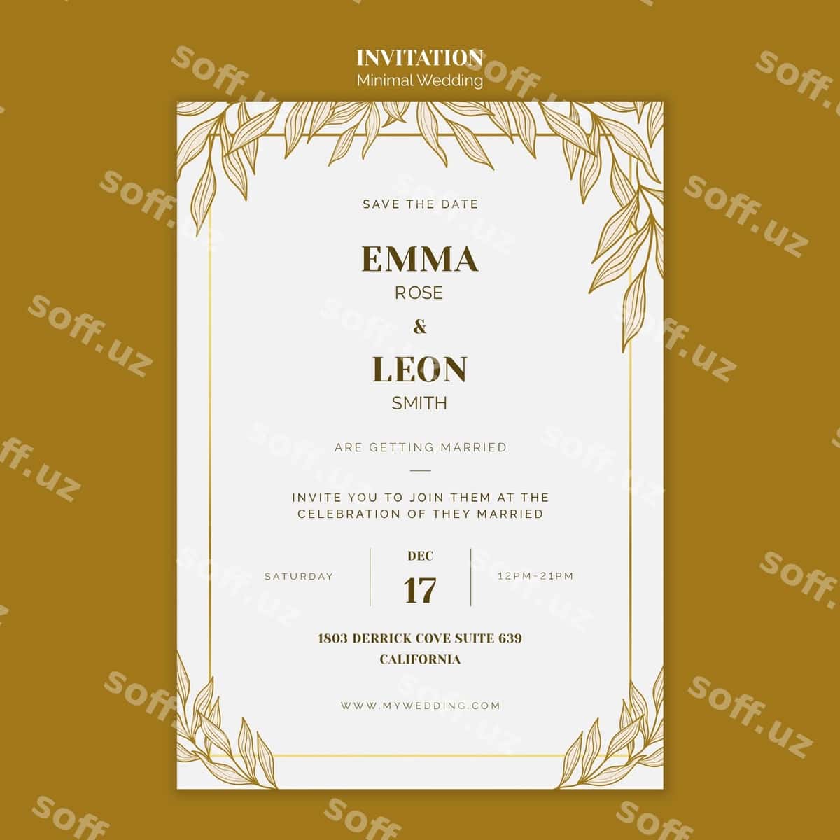 To'y taklifi şabloni | Wedding invitation template 1