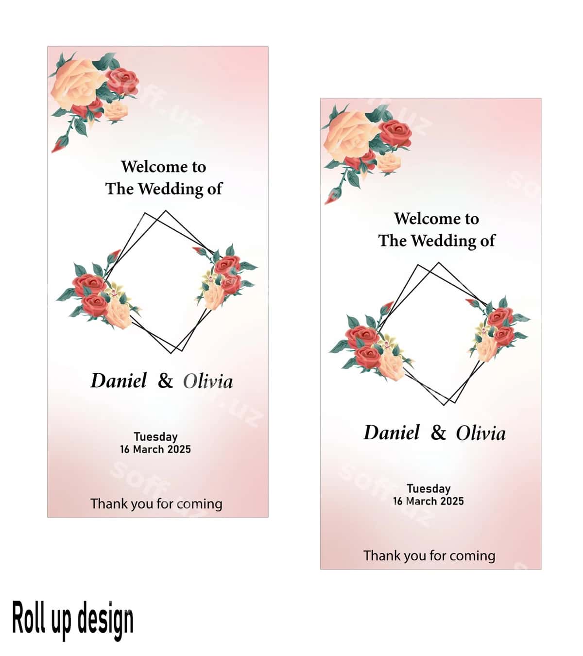 Turmali aylanma baner dizayni | Wedding roll up banner design 1