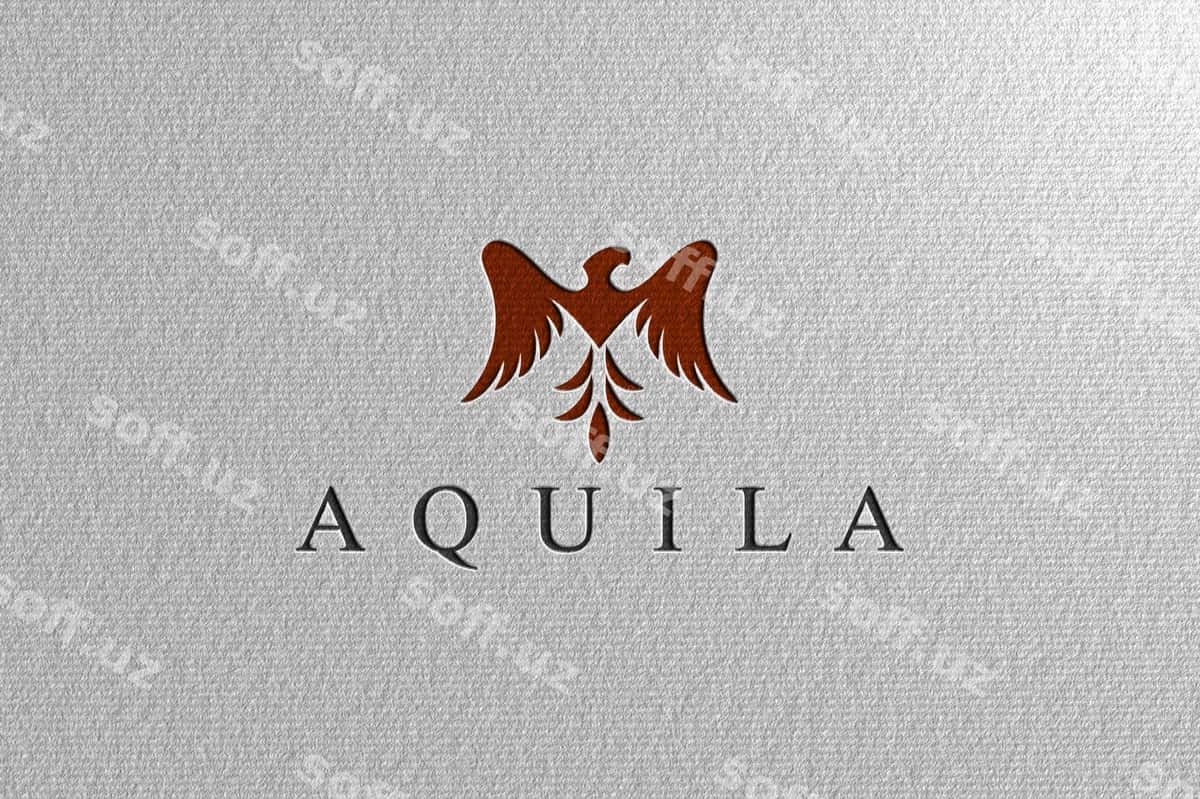 Oq qog'ozdagi joylangan logotip namunasi | White paper punched logo mockup 1