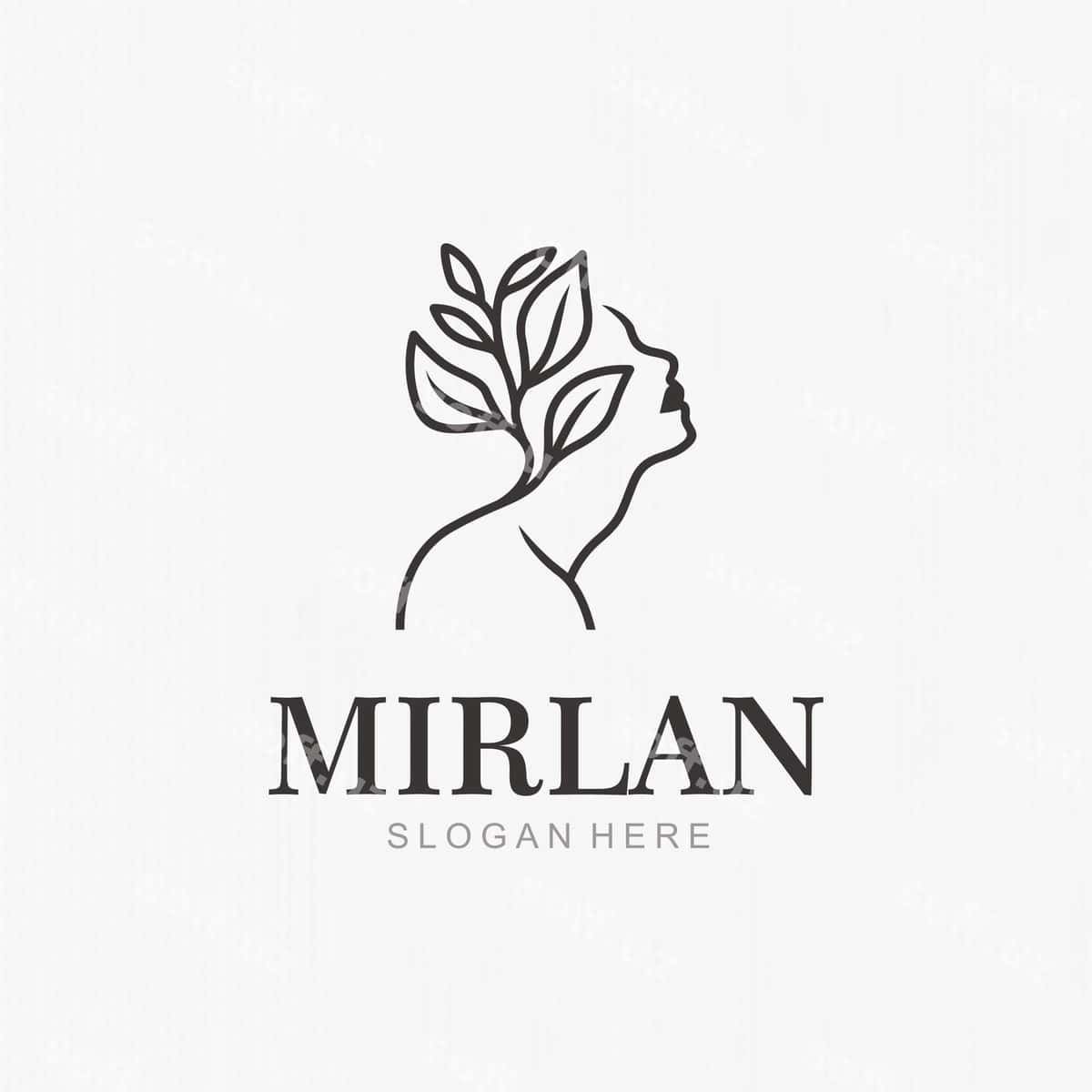 Ayolning yuz bargi go'zallik logotipi dizayni | Woman face leaf beauty logo design 1
