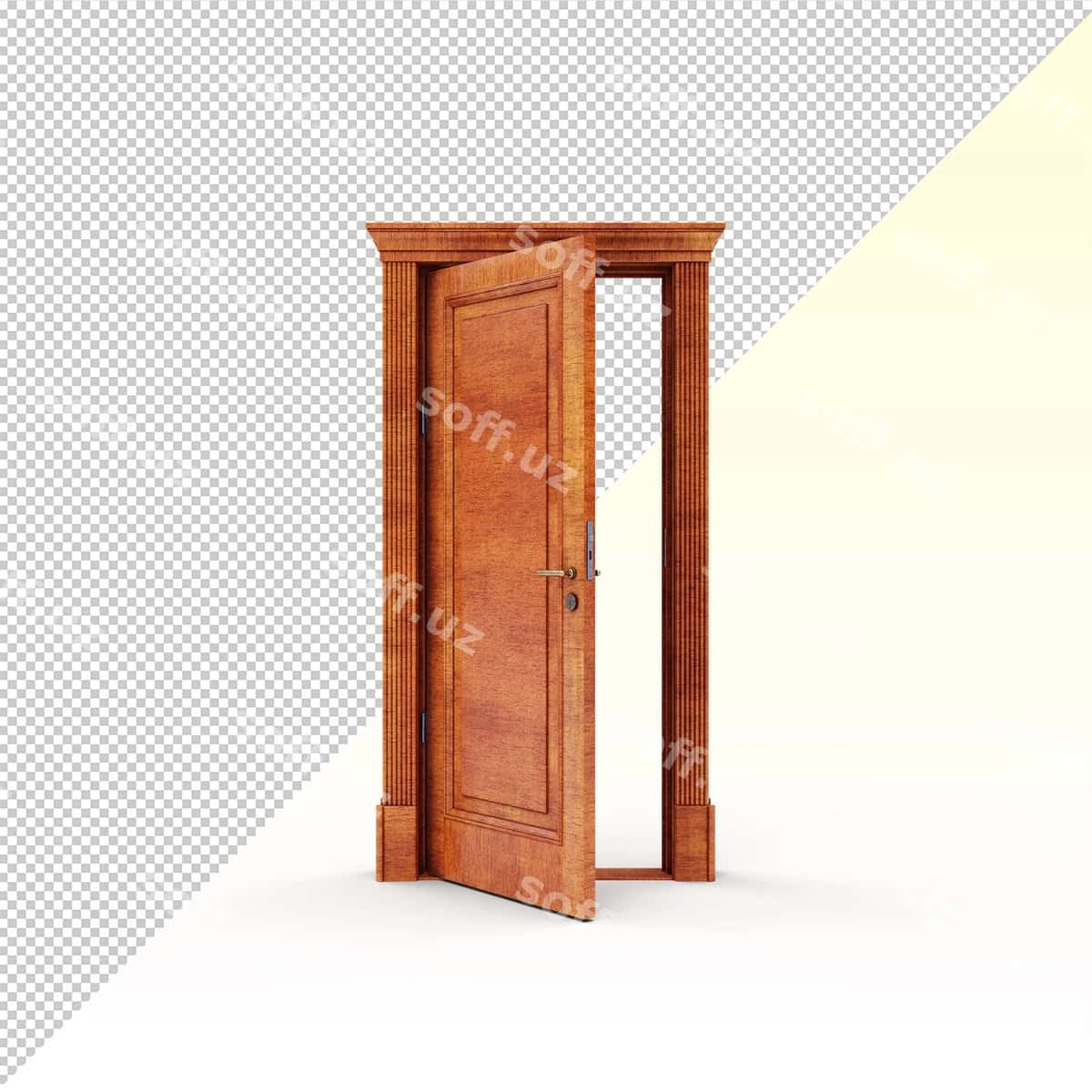 Yog'och akajou ochiq eshik | Wood acajou open door 1