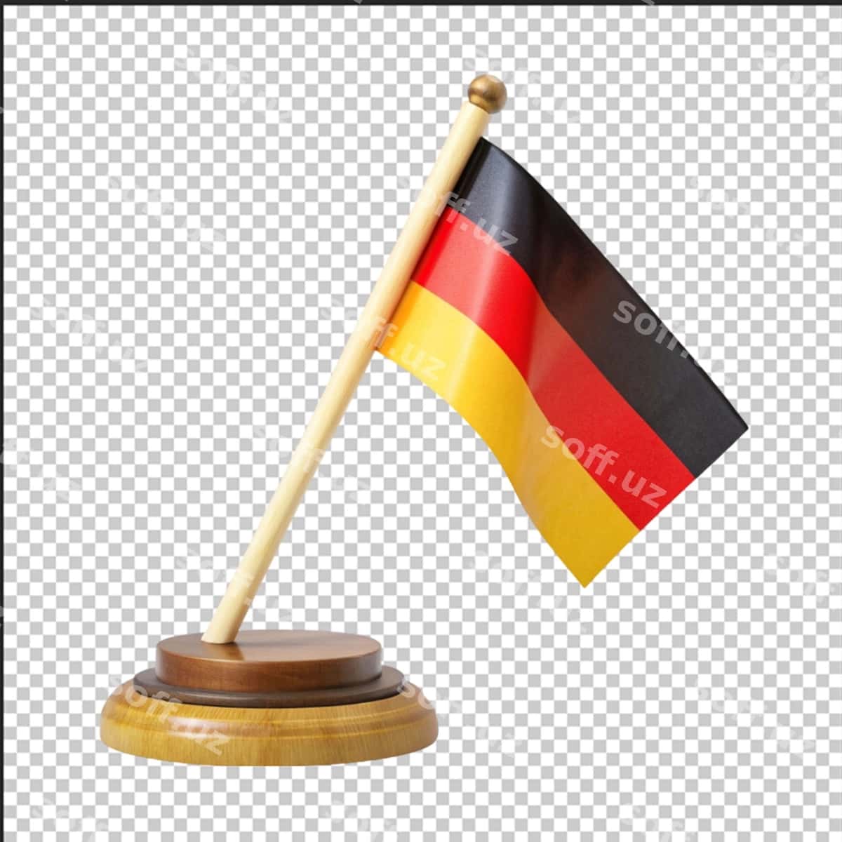 Yong'oq bayroq qora qizil rangdagi bilan | Wooden flag with black red flag it 1