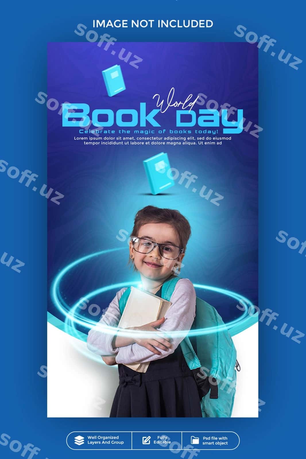 Jahon Kitob Kuni hikoya banneri poyezr dizayni | World book day story banner poster design 1