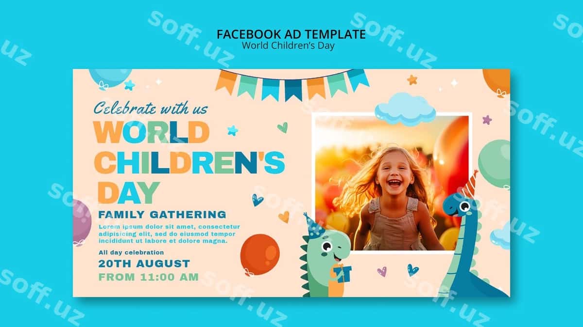 Dunyo bolalr kuni uchun shablon dizayni | World children s day template design 1