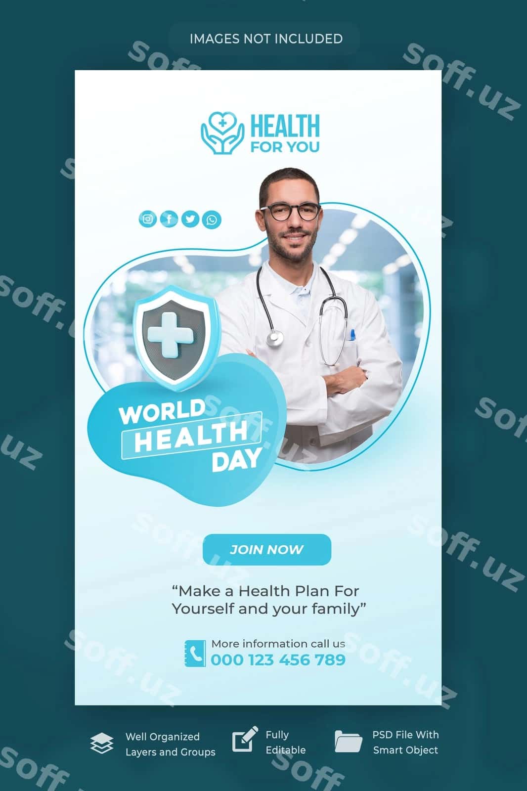 Jahon Sog'liq Bayrami Instagram hikoyasi | World health day instagram story 1