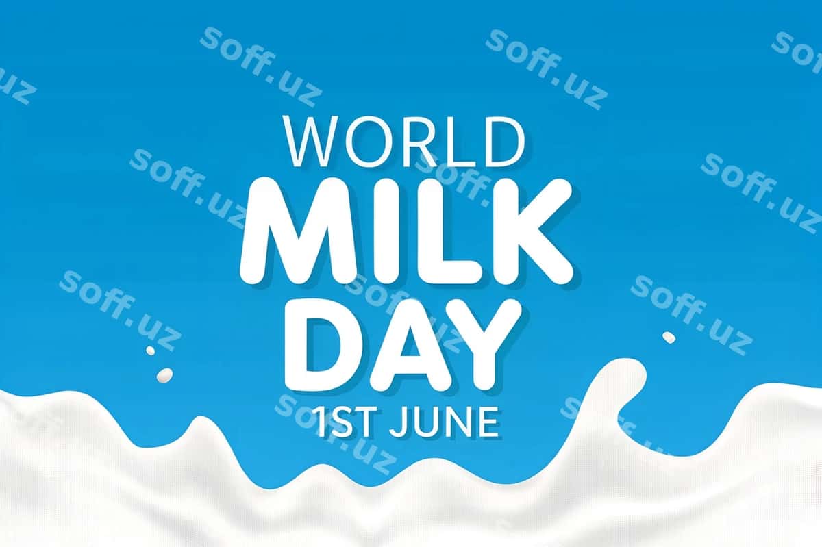 Dunyo Sut Kuni tabriklash poyezri | World milk day celebration poster 1